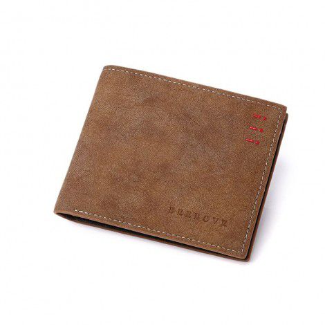 Small Wallet Men's Short PU Leather Horizontal Wallet Men's Wallet Leather Clip Card Bag ID Card Cover 