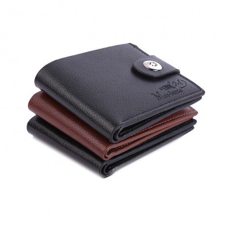 Men's Wallet Multi functional Short Wallet PV Leather Magnetic Buckle Zero Wallet 