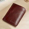 Wallet men's new top layer cowhide vertical wallet cowhide leather wallet short vintage youth wallet 