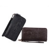 Men's Long Wallet Zipper Handbag Small Handbag Mobile Zero Wallet PU Leather Wallet 