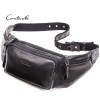 Fashionable genuine leather sports waist bag with a top layer of cowhide multifunctional waist bag for both men and women 