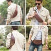 Retro Crazy Horse Cowhide Men's Waist Bag, European and American Trend Genuine Leather Men's Bag 