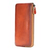 Men's wallet, men's mobile phone bag, youth minimalist zipper, colored top layer, cowhide wallet 