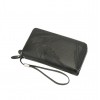 Men's Wallet Feather Double Zipper Indentation Phone Bag with Large Capacity Multi Card Position Handheld Bag 