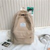 Schoolbag for female college students, minimalist and versatile in forest style, corduroy backpack, large capacity backpack 