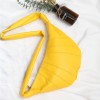 Women's Vintage One Shoulder Crossbody Waist Chest Bag Spring Simple PU Large Capacity Horn Bag for Women 