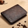 Men's wallet horizontal and vertical short top layer cowhide wallet classic three fold RIFD 