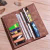 Thin wallet, long men's wallet, student leisure splicing, soft surface multi card slot card, foreskin clip 