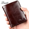 Men's wallet genuine leather RFID multifunctional driver's license integrated short style men's wallet with brushed leather 