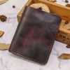 Head layer cowhide wallet, men's vertical minimalist wallet, handcrafted and distressed, retro vegetable tanned leather, large banknote wallet trend 