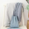 Sweet pleated shoulder bag, simple and pleated mini phone bag, stylish and casual soft leather crossbody small bag 