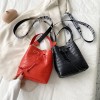 Stone patterned bucket shoulder bag with personalized print diagonal cross women's zero wallet 