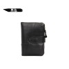 Head layer cowhide RFID men's foldable wallet short, multifunctional, and multi card leather wallet 