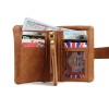 Head layer cowhide RFID men's foldable wallet short, multifunctional, and multi card leather wallet 