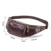 Genuine leather men's sports waist bag with top layer cowhide multifunctional leisure phone waist bag 