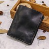 Head layer cowhide wallet, men's vertical minimalist wallet, handcrafted and distressed, retro vegetable tanned leather, large banknote wallet trend 