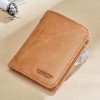 Wallet men's new top layer cowhide vertical wallet cowhide leather wallet short vintage youth wallet 