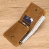 Men's Vintage Genuine Leather Short Wallet with Zipper, Change Cover, Cowhide Multi Card, Crazy Horse Leather Half Fold Wallet 