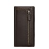 Genuine leather long wallet, neutral, large capacity, multiple card slots, top layer cowhide, men's three fold long wallet 