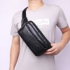 Men's genuine leather waist bag, chest bag, top layer, cowhide multifunctional mobile phone waist bag, 8-inch flat crossbody bag 