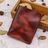 Head layer cowhide wallet, men's vertical minimalist wallet, handcrafted and distressed, retro vegetable tanned leather, large banknote wallet trend 