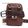 Head layer cowhide men's waist bag dual-purpose mobile phone single shoulder crossbody bag 