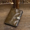 Handmade retro distressed pleated top layer pure cowhide leather short wallet for men's simple and trendy couple thin wallet 