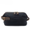 Men's Hand Grab Bag Oil Wax Canvas Wash Bag Vintage Handheld Headband Layer Cowhide Wrist Bag 