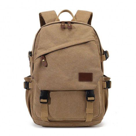 Retro men's canvas backpack, college student backpack, trendy casual large capacity travel bag, backpack 