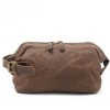 Men's Hand Grab Bag Oil Wax Canvas Wash Bag Vintage Handheld Headband Layer Cowhide Wrist Bag 