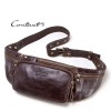 Genuine leather men's sports waist bag with top layer cowhide multifunctional leisure phone waist bag 