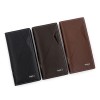 Medium length men's wallet, solid color PU leather letter wallet 