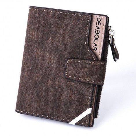 Men's Mid length Wallet, Casual Retro Canvas Pattern, Men's Money Clip, Zipper, Zero Wallet 