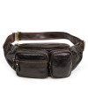 Leisure and trendy top layer cowhide fashionable men's waist bag, sports men's and women's mobile phone waist bag 