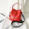 Stone patterned bucket shoulder bag with personalized print diagonal cross women's zero wallet 