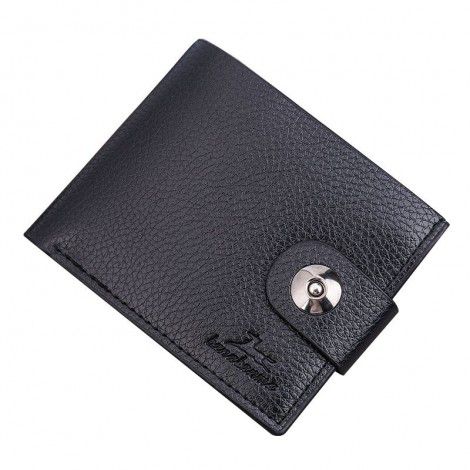 Men's Wallet Magnetic Buckle Wallet Zero Wallet Soft Face Litchi Pattern Wallet 