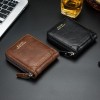 Wallet men's driver's license foreskin cover retro and simple men's casual short wholesale wallet multifunctional zipper card bag 