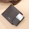 Short Wallet for Men, Multi functional, Large Capacity Litchi Pattern with Independent Card Bag 