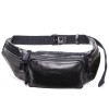 Fashionable genuine leather sports waist bag with a top layer of cowhide multifunctional waist bag for both men and women 