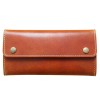 Men's long wallet, genuine leather buckle leather clip, top layer cowhide wallet, men's and women's handbags 