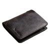 Men's wallet horizontal and vertical short top layer cowhide wallet classic three fold RIFD 