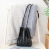 Sweet pleated shoulder bag, simple and pleated mini phone bag, stylish and casual soft leather crossbody small bag 