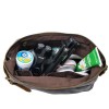 Men's Hand Grab Bag Oil Wax Canvas Wash Bag Vintage Handheld Headband Layer Cowhide Wrist Bag 