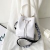 Stone patterned bucket shoulder bag with personalized print diagonal cross women's zero wallet 