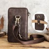 Men's Crossbody Bag Crazy Horse Cowhide Men's Mobile Phone Waist Bag 