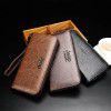 Zipper long wallet, casual trendy men's handbag, mobile phone zero wallet, small handbag 