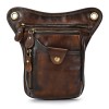 Vintage leather waist bag, crazy horse skin leg bag, casual outdoor mobile phone bag 