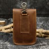 Retro Men's Waist Bag Crazy Horse Skin Men's Waist Bag Mini Outdoor Top Layer Cowhide Phone Bag 