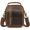 Crazy Horse Skin Retro Waist Bag Large Capacity Genuine Leather Small Body Bag Multi functional Crossbody Bag Casual Shoulder Bag 