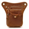 Men's retro genuine leather waist bag, crazy horse skin leg bag, casual mobile phone bag, cowhide small hanging bag 